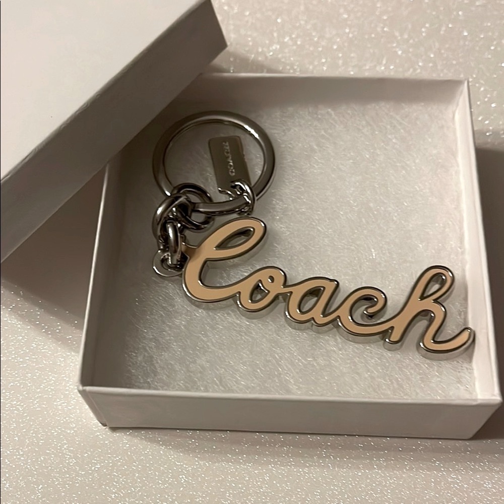 Coach Yellow and Silver Keychain